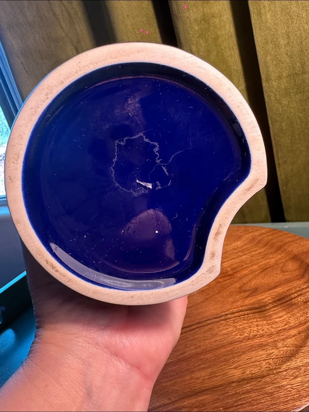 Cobalt blue goodies jar with lid rubber band complete